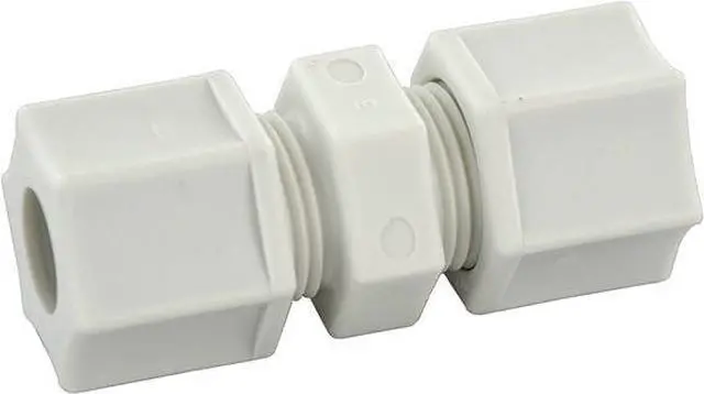 Main image of JACO MANUFACTURING 15-6-4-P-PG 3/8IN to 1/4IN Tube, Plastic NUT and Gripper, Polypropylene, 220PSI, REDUCING Union Connector