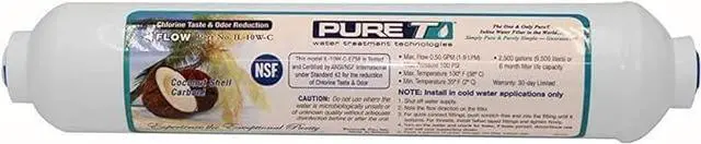 Main image of IPW Industries Inc - (IL-10W-C-14) - 10" x 2" Inline Post GAC Carbon Filter 1/4" NPT Female Threaded PureT