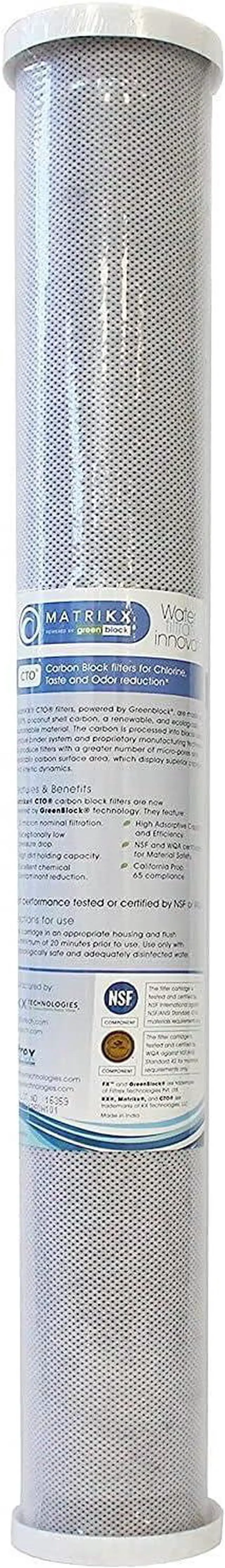 Main image of 32 250 20 MATRIKX 20 x 25 MatriKX CTO 5 Micron ChlorineChloramine Taste and Odor Filter