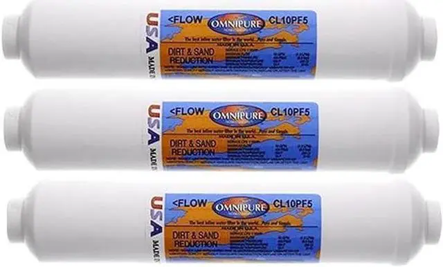 Main image of IPW Industries Inc-Omnipure - (CL10PF5-C) - 10" x 2" Sediment Inline Filter - 5 Micron 3/8" FPT 3 Pack