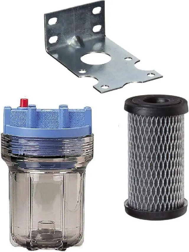 Main image of IPW Industries Inc 1/2" #5 Slim Line Clear Filter Housing System Kit | Complete with Bracket and C2 Filter | (158216, 244047, 155022-43)
