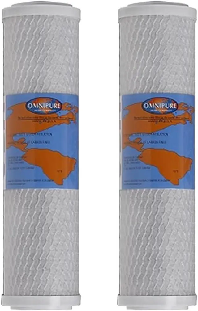 Main image of IPW Industries Inc-Omnipure - (OMB934-MAX5)- 9.75" x 2.75" Carbon Block Filter 5 Micron 2 Pack