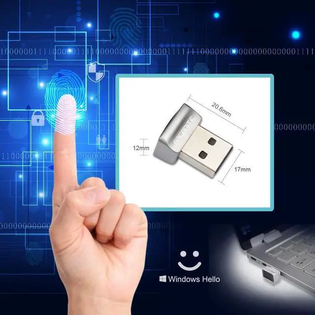 Alt view image 7 of 7 - ARCANITE USB Fingerprint Reader for Windows Hello, 0.05s 360-Degree Sensor Security Device, AKFSD-07
