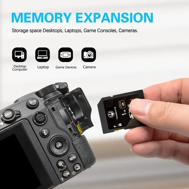 Alt view image 3 of 5 - TRIDENITE 1TB SD Card, Read Speed Up to 245MB/s, UHS-II U3 V60 4K UHD, Professional Grade SDXC Memory Card
