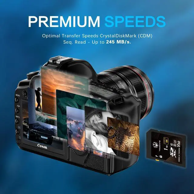 Alt view image 2 of 5 - TRIDENITE 1TB SD Card, Read Speed Up to 245MB/s, UHS-II U3 V60 4K UHD, Professional Grade SDXC Memory Card