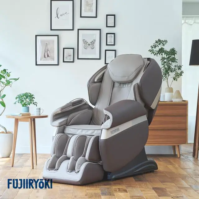 Alt view image 2 of 7 - Fujiiryoki Calm Plus Flex Frame SL Track Massage Chair w/ Touchscreen Remote (Charcoal)