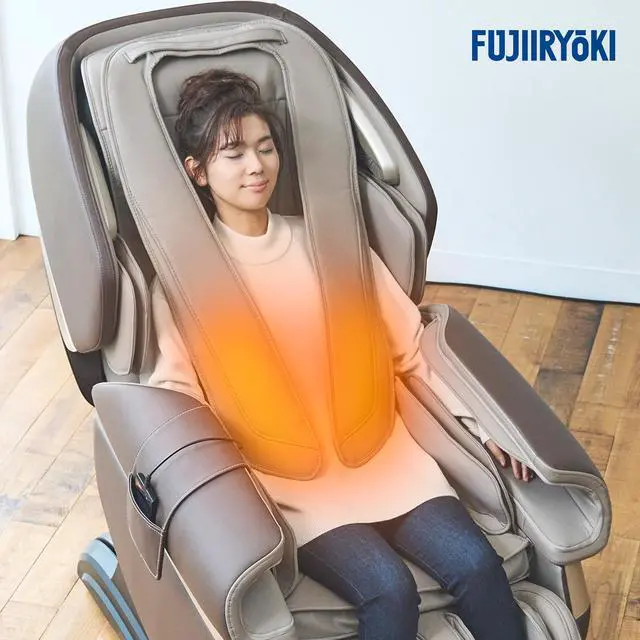 Alt view image 4 of 7 - Fujiiryoki Calm Plus Flex Frame SL Track Massage Chair w/ Touchscreen Remote (Charcoal)