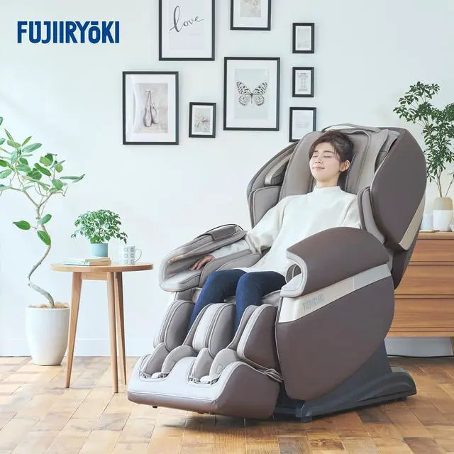 Alt view image 5 of 7 - Fujiiryoki Calm Plus Flex Frame SL Track Massage Chair w/ Touchscreen Remote (Charcoal)