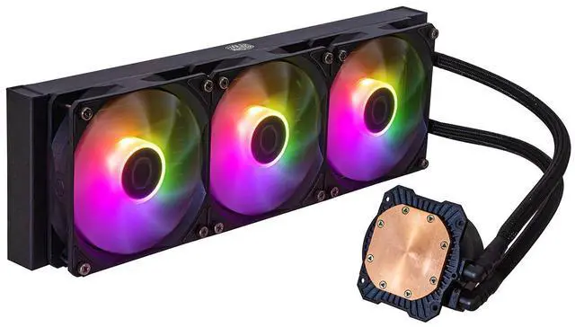 Alt view image 2 of 6 - MASTERLIQUID 360L Core ARGB AIO CPU Liquid Cooler, Water Cooling System, 3 x120mm ARGB Fans, 360mm Radiator Compatible with AMD Ryzen AM5/AM4/Intel LGA 1851/1700/1200/1151 | Black