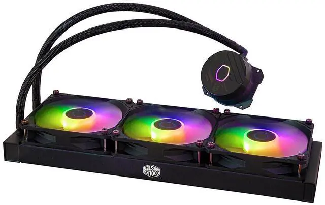 Alt view image 3 of 6 - MASTERLIQUID 360L Core ARGB AIO CPU Liquid Cooler, Water Cooling System, 3 x120mm ARGB Fans, 360mm Radiator Compatible with AMD Ryzen AM5/AM4/Intel LGA 1851/1700/1200/1151 | Black