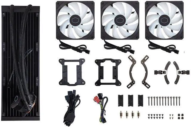 Alt view image 6 of 6 - MASTERLIQUID 360L Core ARGB AIO CPU Liquid Cooler, Water Cooling System, 3 x120mm ARGB Fans, 360mm Radiator Compatible with AMD Ryzen AM5/AM4/Intel LGA 1851/1700/1200/1151 | Black