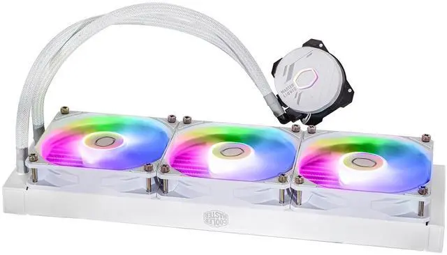 Alt view image 4 of 7 - MASTERLIQUID 360L Core ARGB AIO CPU Liquid Cooler, Water Cooling System, 3 x120mm ARGB Fans, 360mm Radiator Compatible with AMD Ryzen AM5/AM4/Intel LGA 1851/1700/1200/1151 | White