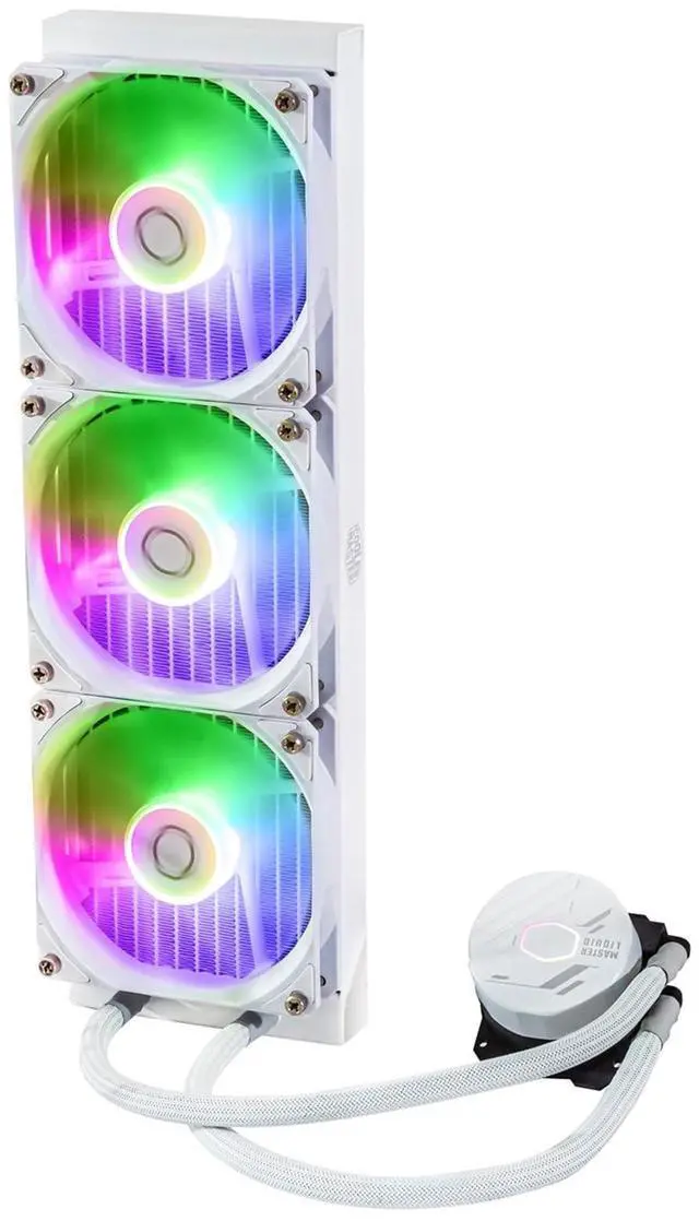 Alt view image 5 of 7 - MASTERLIQUID 360L Core ARGB AIO CPU Liquid Cooler, Water Cooling System, 3 x120mm ARGB Fans, 360mm Radiator Compatible with AMD Ryzen AM5/AM4/Intel LGA 1851/1700/1200/1151 | White