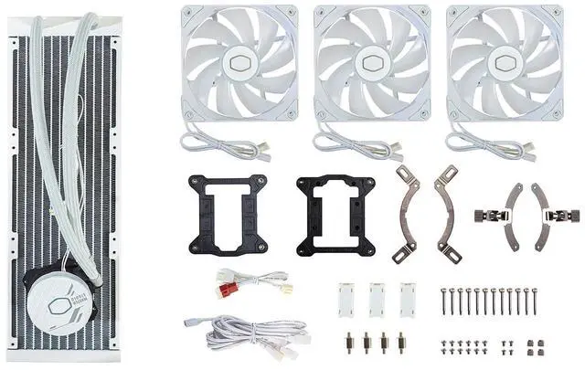 Alt view image 7 of 7 - MASTERLIQUID 360L Core ARGB AIO CPU Liquid Cooler, Water Cooling System, 3 x120mm ARGB Fans, 360mm Radiator Compatible with AMD Ryzen AM5/AM4/Intel LGA 1851/1700/1200/1151 | White