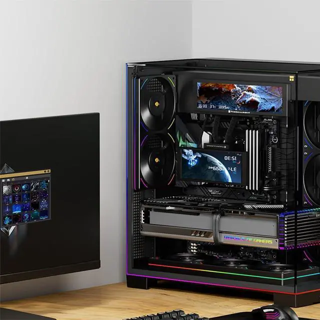 Alt view image 4 of 5 - Thermalright Trofeo Vision LCD AIO Display 9.16 PC Monitor, USB Type-C Screen for Real-Time Hardware Monitoring, with Preset Themes for Gaming PC Case/CPU Cooler (TrofeoVision 9.16 BLACK)