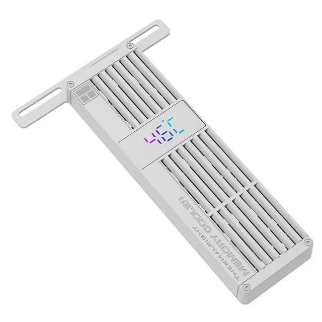 Alt view image 2 of 5 - Thermalright MC-3 Digital Memory RAM Cooler, Triple 40mm PWM Fans, ARGB Display, 4500RPM, for DDR/DDR2/DDR3/DDR4/DDR5, Black (White)