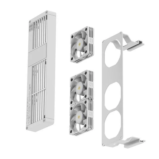 Alt view image 3 of 5 - Thermalright MC-3 Digital Memory RAM Cooler, Triple 40mm PWM Fans, ARGB Display, 4500RPM, for DDR/DDR2/DDR3/DDR4/DDR5, Black (White)