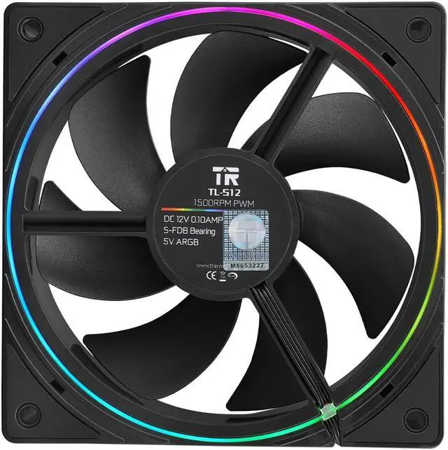 Alt view image 5 of 5 - Thermalright TL-S12 X3 CPU Fan 120mm, 4pin PWM Connector Silent ARGB Computer Case Cooler Fan with S-FDB Bearing, up to 1500RPM Cooling Fans Black