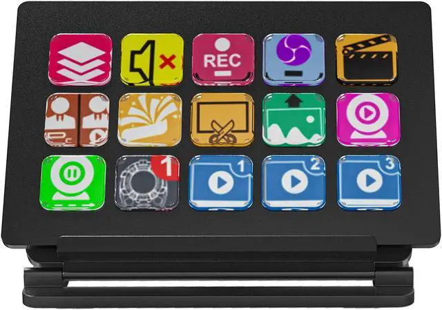Main image of iHTP LCD Shortcut Stream Controller, 15 macro keys, trigger actions in apps and software like OBS, Twitch, YouTube and more, works with Mac and PC