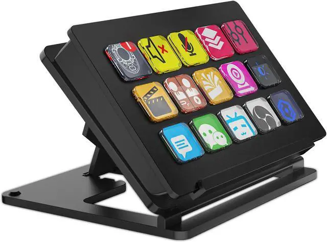 Alt view image 2 of 5 - iHTP LCD Shortcut Stream Controller, 15 macro keys, trigger actions in apps and software like OBS, Twitch, YouTube and more, works with Mac and PC