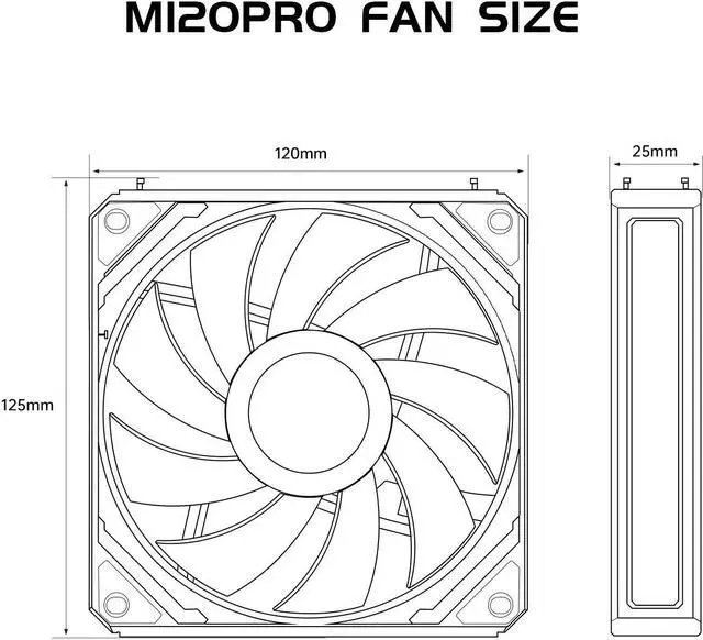 Alt view image 6 of 7 - iHTP UNI Fan 120mm ARGB PWM M120PRO Forward Case fan, Daisy-Chain Connection 3 Pack