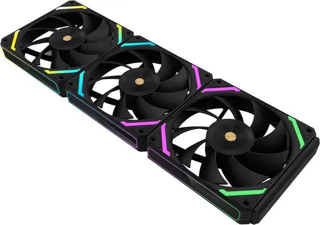 Alt view image 2 of 7 - iHTP UNI Fan 120mm ARGB PWM M120PRO Forward Case fan, Daisy-Chain Connection 3 Pack