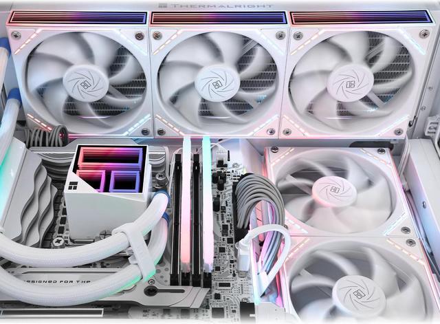 Alt view image 5 of 7 - Thermalright Frozen Infinity 360 AIO ARGB CPU Liquid Cooler for Desktop - 2000RPM PWM Fans, for AM4/AM5 & Intel LGA1150/1151/1200/2011/1700/1851 White