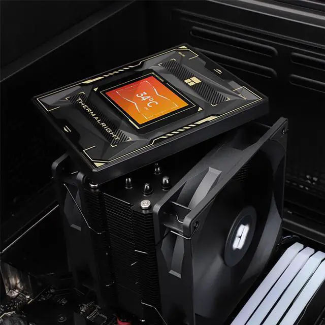 Alt view image 6 of 7 - Thermalright Burst Assassin 120 Vision CPU Air Cooler - IPS 2.4-inch Square Rotatable Display, 120mm Forward and Reverse Fan Design, Support Intel LGA1700/1150/1151/1200/1851, AMD AM4/AM5