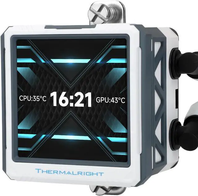 Alt view image 2 of 7 - Thermalright FW360 Ultra ARGB AIO CPU Liquid Cooler - 2000RPM PWM Fans, Magnetic Fixed 2.88" LCD Display Screen, for AM4/AM5 & Intel LGA1150/1151/1200/2011/1700/1851 | Black 3 Fan Slots (120 mm) White