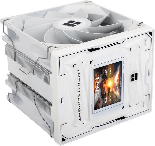 Alt view image 4 of 7 - Thermalright Burst Assassin 120 Vision CPU Air Cooler - IPS 2.4-inch Square Rotatable Display, 120mm Forward and Reverse Fan Design, Support Intel LGA1700/1150/1151/1200/1851, AMD AM4/AM5 White