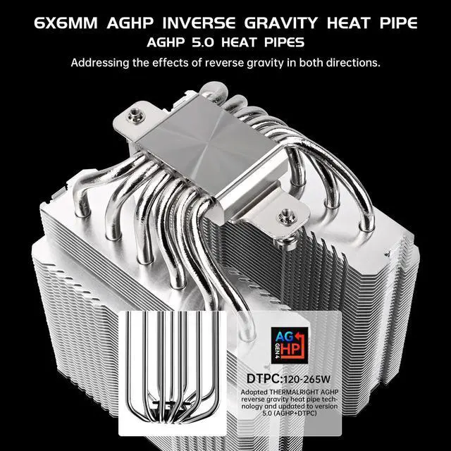 Alt view image 5 of 7 - Thermalright Peerless Assassin 120 SE V2 CPU Air Cooler - 6 Heat Pipes AGHP GEN 5.0 Technology | 1850RPM PWM 120mm Fans, for Intel 1851/1700/115X/1200, AMD AM4/AM5
