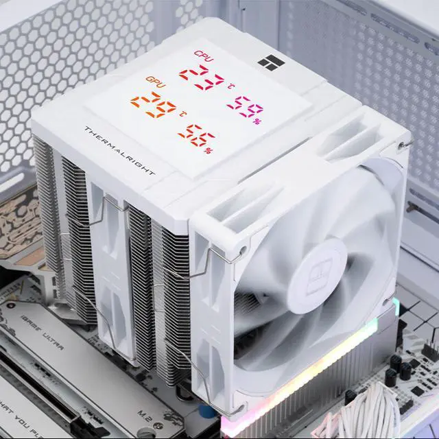 Alt view image 7 of 7 - Thermalright Peerless Assassin 120 Digital CPU Air Cooler -Temperature Display | 6 Heat Pipes | 1850RPM PWM 120mm Fans, for Intel 1851/1700, AMD AM4/AM5 White