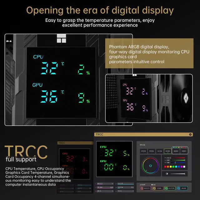 Alt view image 5 of 14 - Thermalright Peerless Assassin 120 Digital CPU Air Cooler -Temperature Display | 6 Heat Pipes | 1850RPM PWM 120mm Fans, for Intel 1851/1700, AMD AM4/AM5