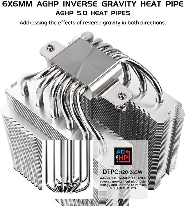 Alt view image 5 of 7 - Thermalright Peerless Assassin 120 SE V2 CPU Air Cooler - 6 Heat Pipes AGHP GEN 5.0 Technology | 1850RPM PWM 120mm Fans, for Intel 1851/1700/115X/1200, AMD AM4/AM5 White