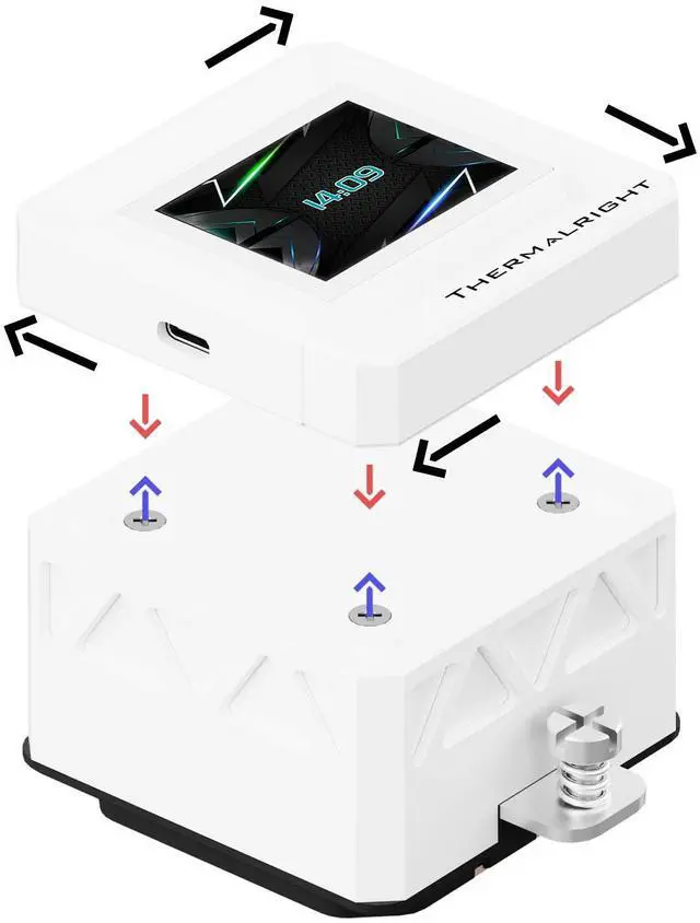 Alt view image 5 of 7 - Thermalright FW360 SE ARGB V2 CPU AIO Liquid Cooler for Desktop - 2000RPM Daisy-Chain Connection Fans, 2" LCD Display Screen, for AM4/AM5 & Intel 1700/1851(White)