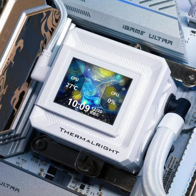 Alt view image 7 of 7 - Thermalright FW360 SE ARGB V2 CPU AIO Liquid Cooler for Desktop - 2000RPM Daisy-Chain Connection Fans, 2" LCD Display Screen, for AM4/AM5 & Intel 1700/1851(White)
