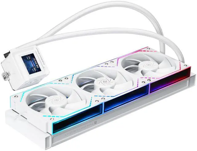 Alt view image 3 of 7 - Thermalright FW360 SE ARGB V2 CPU AIO Liquid Cooler for Desktop - 2000RPM Daisy-Chain Connection Fans, 2" LCD Display Screen, for AM4/AM5 & Intel 1700/1851(White)