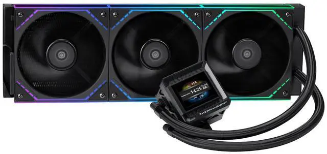 Alt view image 2 of 7 - Thermalright FW360 SE ARGB V2 CPU AIO Liquid Cooler for Desktop - 2000RPM Daisy-Chain Connection Fans, 2" LCD Display Screen, for AM4/AM5 & Intel 1700/1851(Black)