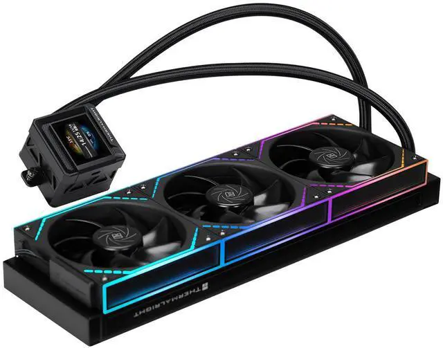 Alt view image 3 of 7 - Thermalright FW360 SE ARGB V2 CPU AIO Liquid Cooler for Desktop - 2000RPM Daisy-Chain Connection Fans, 2" LCD Display Screen, for AM4/AM5 & Intel 1700/1851(Black)