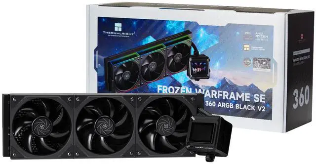 Alt view image 4 of 7 - Thermalright FW360 SE ARGB V2 CPU AIO Liquid Cooler for Desktop - 2000RPM Daisy-Chain Connection Fans, 2" LCD Display Screen, for AM4/AM5 & Intel 1700/1851(Black)