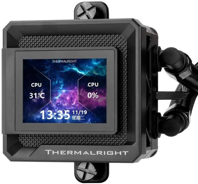 Alt view image 5 of 7 - Thermalright FW360 SE ARGB V2 CPU AIO Liquid Cooler for Desktop - 2000RPM Daisy-Chain Connection Fans, 2" LCD Display Screen, for AM4/AM5 & Intel 1700/1851(Black)