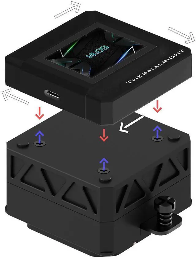 Alt view image 7 of 7 - Thermalright FW360 SE ARGB V2 CPU AIO Liquid Cooler for Desktop - 2000RPM Daisy-Chain Connection Fans, 2" LCD Display Screen, for AM4/AM5 & Intel 1700/1851(Black)