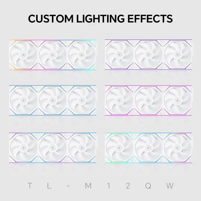 Alt view image 6 of 7 - Thermalright TL-M12QW X3 120mm PC Case Cooling Fans, Daisy-Chain | 2000RPM | ARGB | Dual Infinity Mirrors Lighting for Gaming Build(3-Pack)
