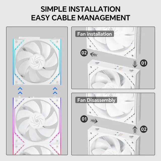 Alt view image 3 of 7 - Thermalright TL-M12QRW X3 120mm PC Reverse Blade Case Fans, Daisy-Chain | 1500RPM | ARGB | Dual Infinity Mirrors Lighting for Gaming Build(3-Pack)