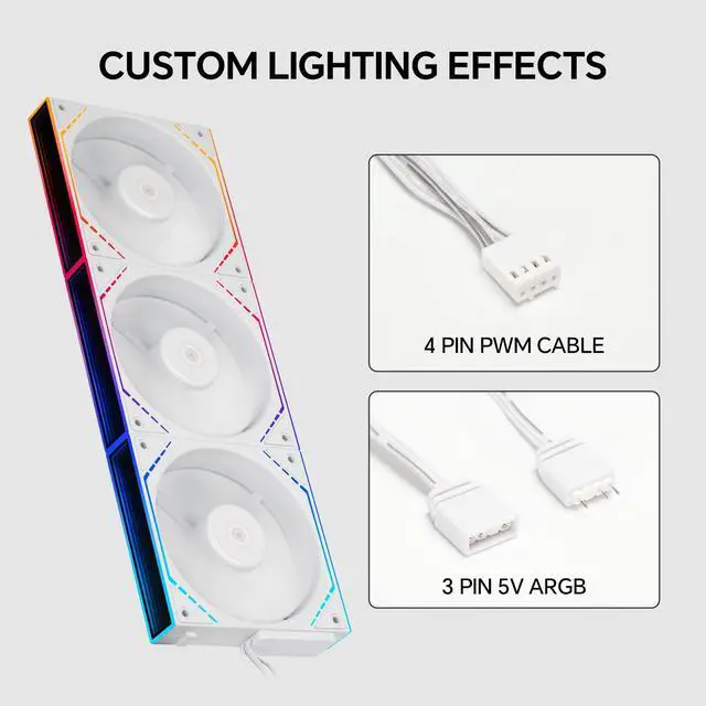 Alt view image 6 of 7 - Thermalright TL-M12QRW X3 120mm PC Reverse Blade Case Fans, Daisy-Chain | 1500RPM | ARGB | Dual Infinity Mirrors Lighting for Gaming Build(3-Pack)