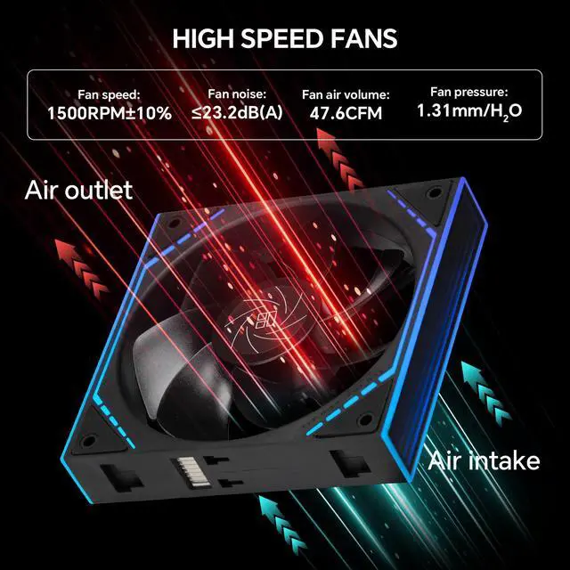 Alt view image 5 of 7 - Thermalright TL-M12QR X3 120mm PC Reverse Blade Case Fans, Daisy-Chain | 1500RPM | ARGB | Dual Infinity Mirrors Lighting for Gaming Build(3-Pack)