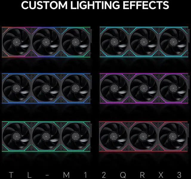 Alt view image 7 of 7 - Thermalright TL-M12QR X3 120mm PC Reverse Blade Case Fans, Daisy-Chain | 1500RPM | ARGB | Dual Infinity Mirrors Lighting for Gaming Build(3-Pack)