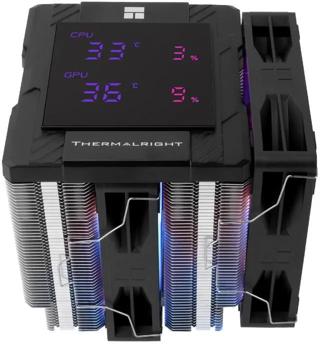 Alt view image 6 of 7 - Thermalright Peerless Assassin 120 Digital ARGB BLACK CPU Air Cooler -Temperature Display | 6 Heat Pipes | 1850RPM PWM 120mm Fans, for Intel 1851/1700, AMD AM4/AM5