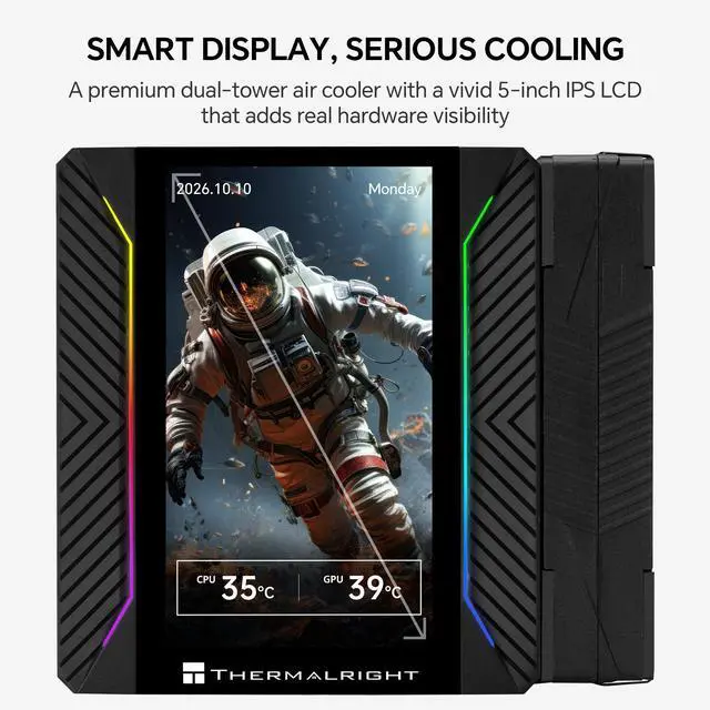 Alt view image 2 of 7 - Thermalright Peerless Assassin 120 Vision MAX ARGB CPU Cooler, 5 Inch LCD, TL-K12 2150RPM 120mm Fans, for AMD AM4/AM5, Intel 1851/1700
