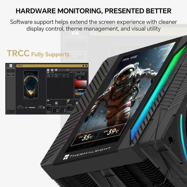 Alt view image 7 of 7 - Thermalright Peerless Assassin 120 Vision MAX ARGB CPU Cooler, 5 Inch LCD, TL-K12 2150RPM 120mm Fans, for AMD AM4/AM5, Intel 1851/1700